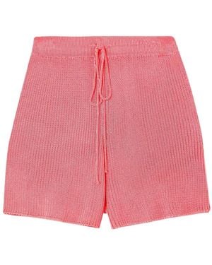 Calle Del Mar High-Waisted Wide-Leg Cotton Trousers - Pink