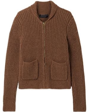 Nili Lotan Long-Sleeved Zip-Up Cardigan - Brown