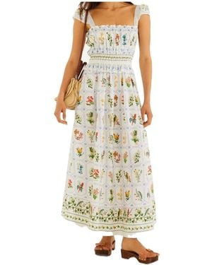FARM Rio Smocked Floral Maxi Dress - Natural