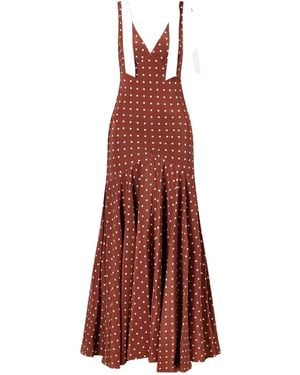 Rodarte Polka-Dot Silk-Crepe Midi Dress - Red