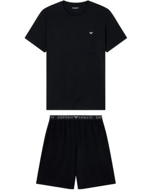 Emporio Armani Short-Sleeved Pyjama Set - Black