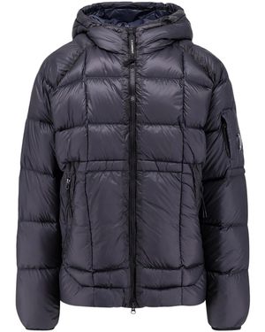 C.P. Company Lens Detail Hooded Down Jacket - Blue