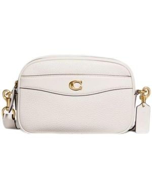 COACH Grained Leather Camera Bag - Natural