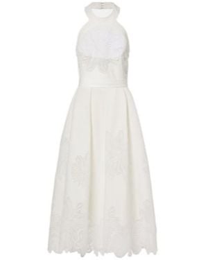 Elie Saab Embroidered Halterneck Cocktail Dress - White