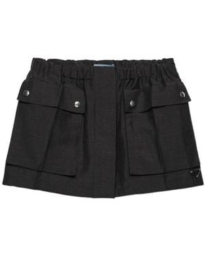 Prada Kid Mohair Miniskirt - Black