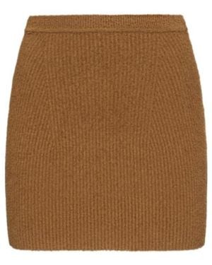 Wardrobe NYC Stretch Knit Mini Skirt - Brown