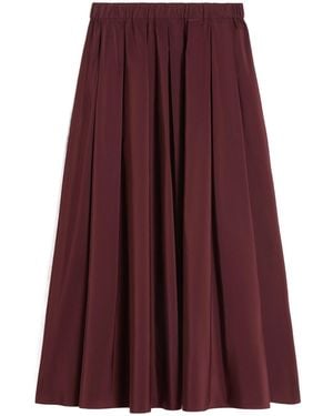Weekend by Maxmara Pleated Midi Taffeta Skirt - Purple