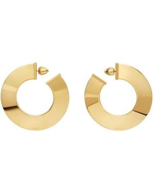 Alaïa Alaïa Blade Disc-Shaped Blade Hoop Earrings - Metallic
