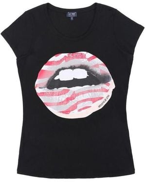 Armani Jeans Round Collar Printed T-Shirt - Black