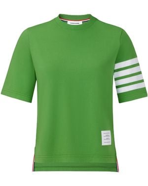 Thom Browne 4 Bar Stripes Jersey T-Shirt - Green