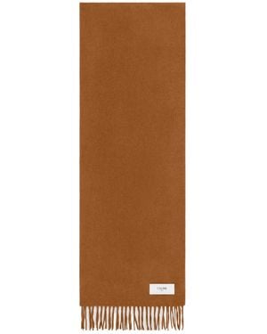 Celine Fringed Scarf - Brown