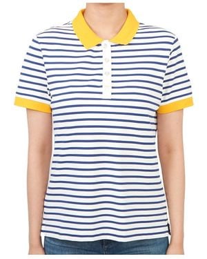Saint James Striped Short-Sleeve Polo Shirt - Blue