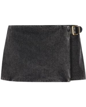 Miu Miu Wrapped Mini Skirt - Black