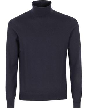 Tagliatore Long-Sleeved Knitted Sweater - Blue