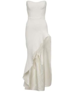 Maticevski Ruffled Evening Dress - White