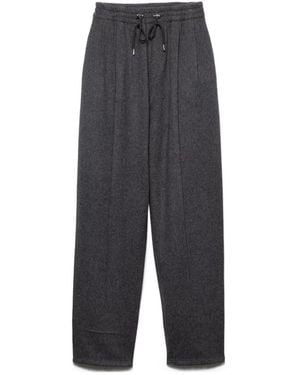 Prada Triangle-Patch Drawstring Pants - Gray