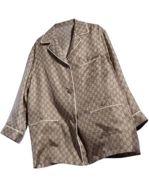 Gucci Printed Twill Shirt - Brown