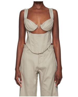 Dion Lee Panelled Zipped Bustier Top - Natural
