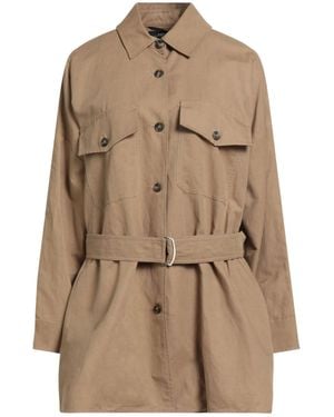 Weekend by Maxmara Solid-Color Long-Sleeve Belted Trench Coat - Brown