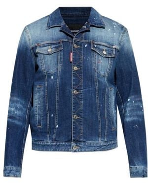 DSquared² Distressed Sport Denim Jacket - Blue