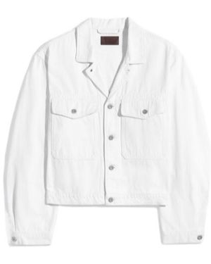 Lemaire Buttoned Trucker Jacket - White
