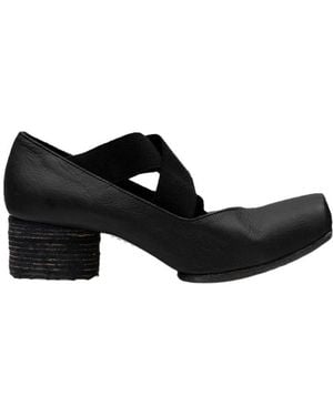 Uma Wang Cross-Belt Detail High Heels - Black