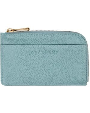 Longchamp Le Foulonné Grained Leather Cardholder - Blue