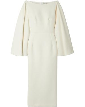 Emilia Wickstead Switzy Cape-Effect Cloqué Midi Dress - White