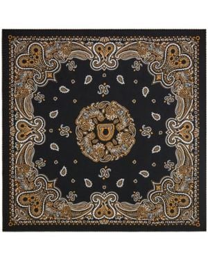 Ferragamo Paisley Print Silk Scarf - Black