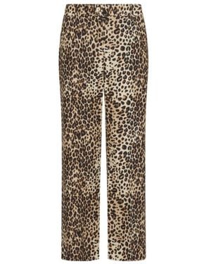 Marella Linen-Blend Basketweave Trousers - Natural