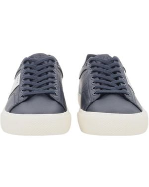 BOSS Logo-Print Panelled Trainers - Blue