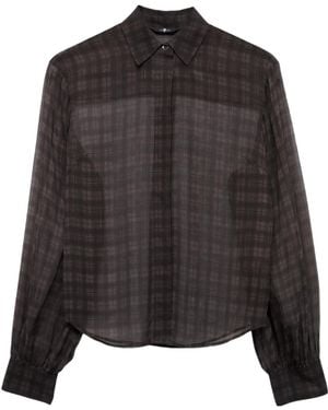 7 For All Mankind Lantern-Sleeve Shirt - Black