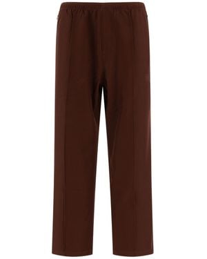 Needles Logo Embroidered Mid Rise Pants - Brown