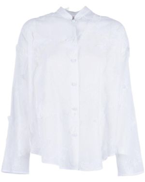 Mazzarelli Butterfly-Appliqué Shirt - White