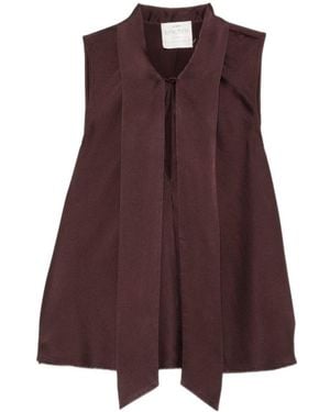 forte_forte Pussy-Bow Sleeveless Blouse - Purple