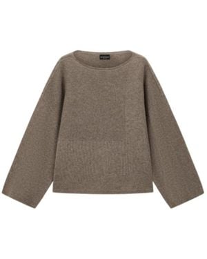 Emporio Armani Long-Sleeved Knitted Sweater - Brown