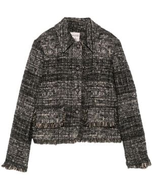 Semicouture Bouclé Frayed Jacket - Grey