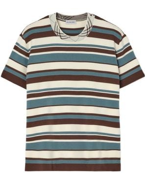 Burberry Striped Wool Blend T-Shirt - Multicolour