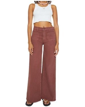 Mother Patch-Pockets Jeans - Red
