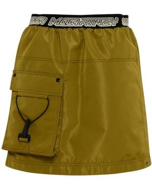 Stella McCartney Logo-Waistband Cargo-Pocket Skirt - Green