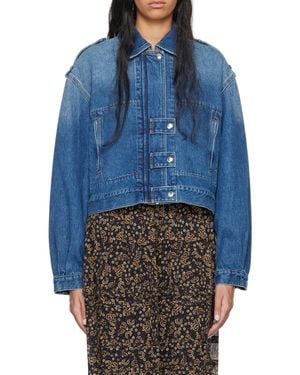 Isabel Marant Isabel Marant Étoile Julie Cropped Denim Jacket - Blue