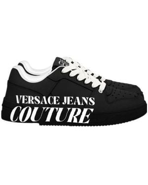 Versace Jeans Couture Logo Print Low-Top Sneakers - Black