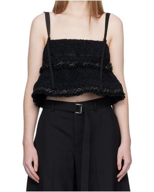 Sacai Tweed Camisole - Black