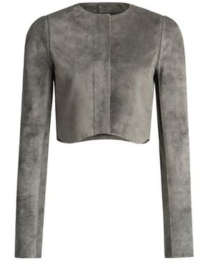 Alaïa Suede Goatskin Tailored Jacket - Gray
