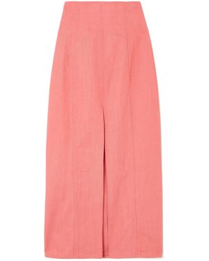 Carolina Herrera Straight Denim Skirt - Pink