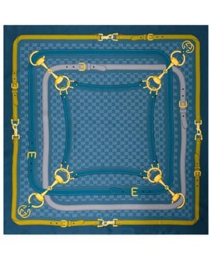 Gucci Printed Silk Foulard - Blue