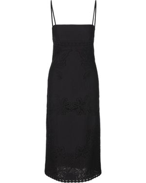 Valentino Floral Patterned Sleeveless Dress - Black