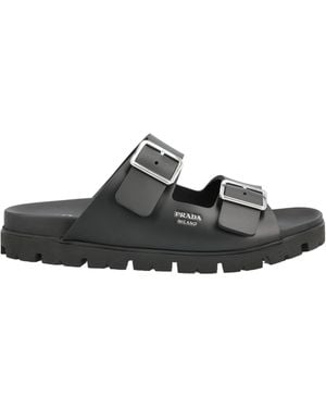 Prada Logo Detailed Buckled Sandals - Multicolor