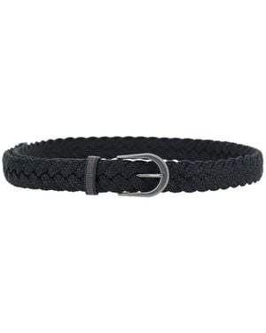 Brunello Cucinelli Woven Buckle Embellished Belt - White