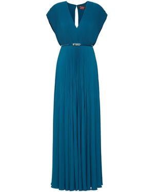 Max Mara V-Neck Dress - Blue